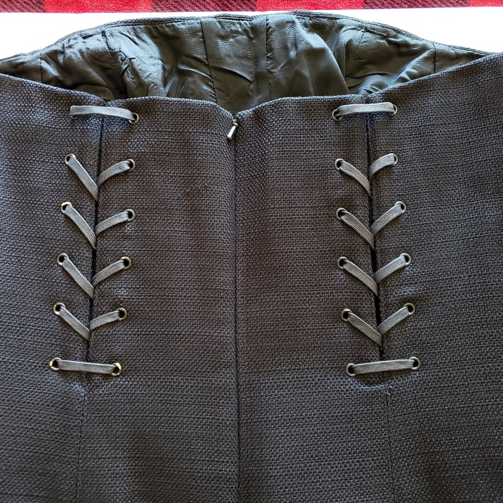 Carmen Marc Valvo Black Braided Back Dress 12